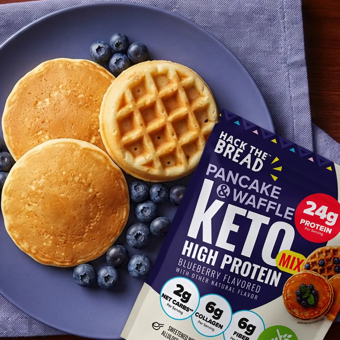 Pancake and waffle keto mix - Blueberry Flavored