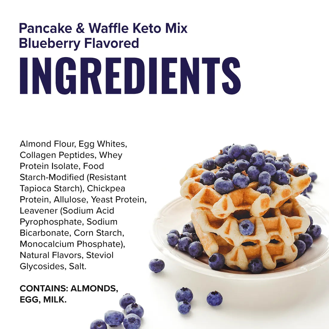 Ingredients -Pancake & Waffle Keto Mix Blueberry Favored