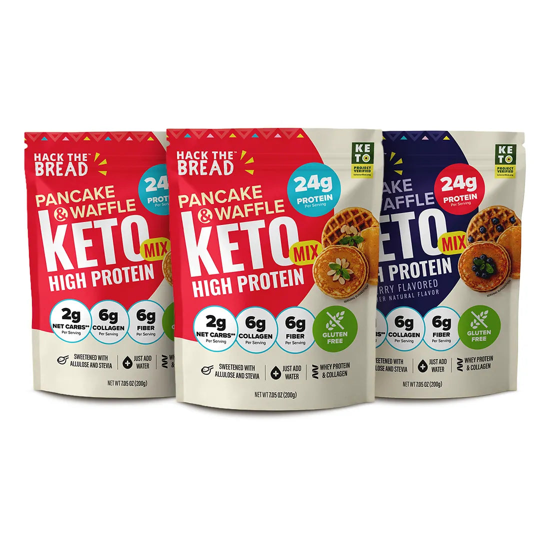3 Pack Original & Blueberry Flavor High Protein Pancake & Waffle Mix