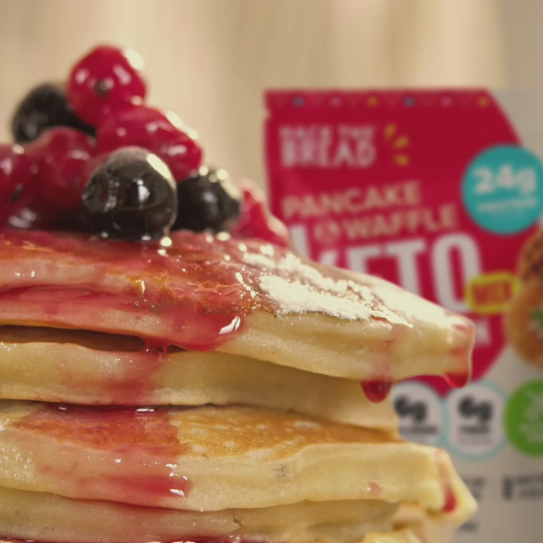 Making high protein keto pancakes with Hack The Bread Original mix